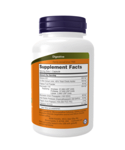 NOW Super Enzymes back label and supplement facts