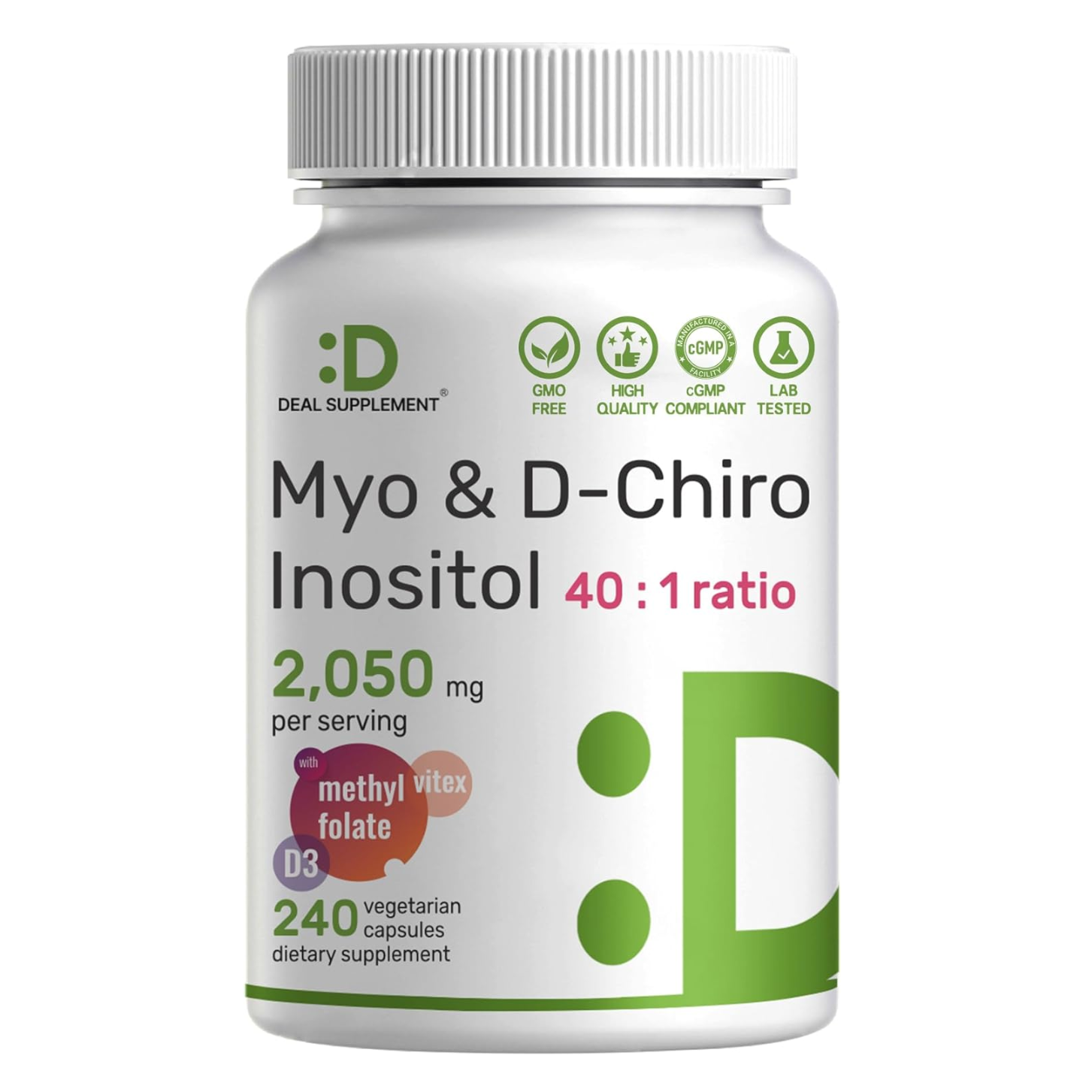 Deal Supplement Myo & D-Chiro Inositol 2050mg 240 Vegetarian Capsules | Price in Bangladesh