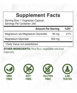Deal Supplement Magnesium Glycinate 500mg 240 Veggie Capsules | Price in Bangladesh
