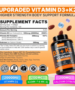 NextDia Liposomal D3 + K2 + Calcium 20000 IU 120 Softgels | Price in Bangladesh