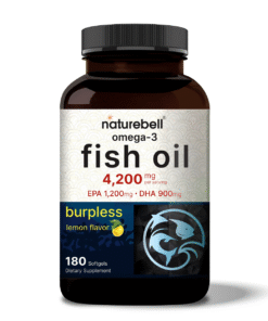 NatureBell Omega-3 Fish Oil 4200mg 180 Burpless Softgels – Heart & Brain Support in Bangladesh
