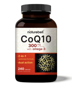 NatureBell CoQ10 Ubiquinone 300mg with Omega-3 Fatty Acids 240 Capsules – Heart & Energy Support in Bangladesh
