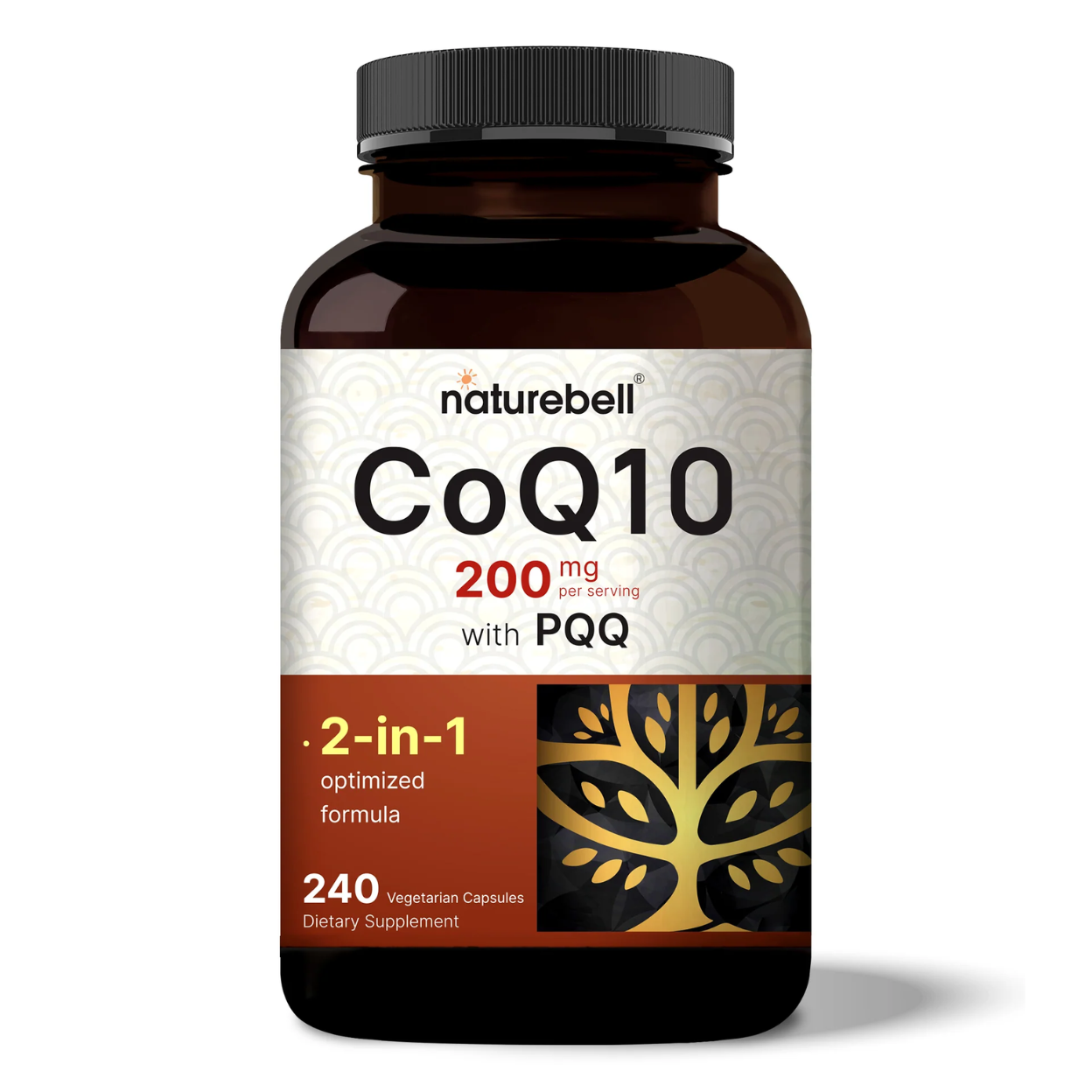 NatureBell CoQ10 Ubiquinone 200mg with PQQ 240 Veggie Capsules – Energy & Heart Support in Bangladesh