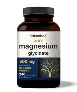 NatureBell Pure Magnesium Glycinate 500mg 240 Vegetarian Capsules High Absorption Magnesium in Bangladesh