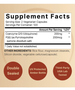 NatureBell CoQ10 Ubiquinone 200mg with PQQ 240 Veggie Capsules – Energy & Heart Support in Bangladesh