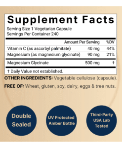 NatureBell Pure Magnesium Glycinate 500mg 240 Vegetarian Capsules High Absorption Magnesium in Bangladesh