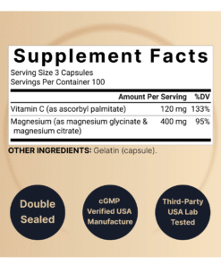 NatureBell Magnesium Complex 400mg with Fat-Soluble Vitamin C 300 Capsules – Immune & Muscle Support in Bangladesh